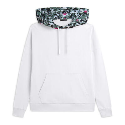 Felpa donna comfort fit con cappuccio maculato
