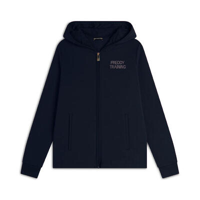 Felpa donna con zip e cappuccio con interno fantasia paisley