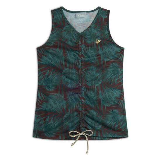 Canotta Bambina con Stampa Tropicale e Coulisse