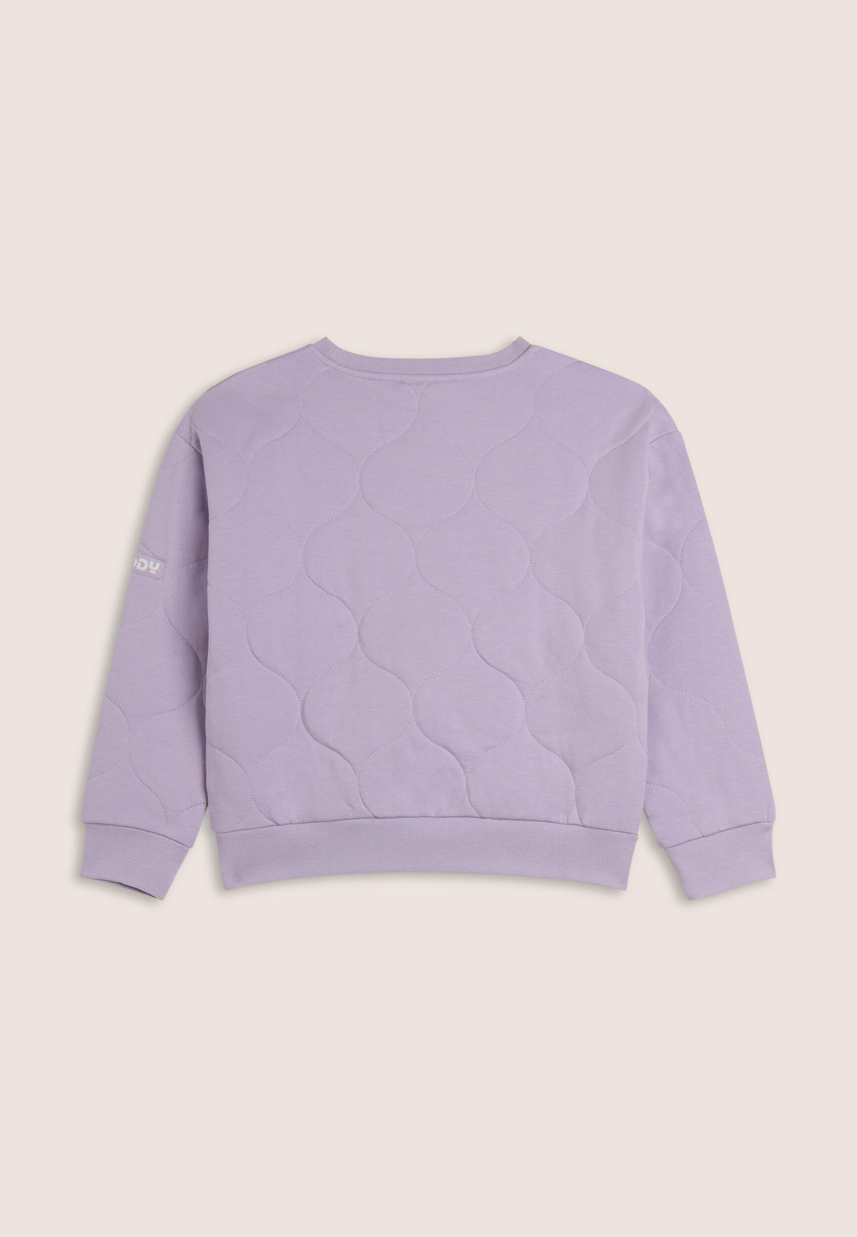 Sudadera de niña con textura y logotipo en la manga 2/3