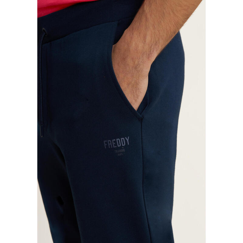 Pantalon de sport en coton avec bandes à la cheville
