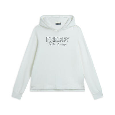 Felpa donna con Cappuccio con Logo e Lettering in Strass
