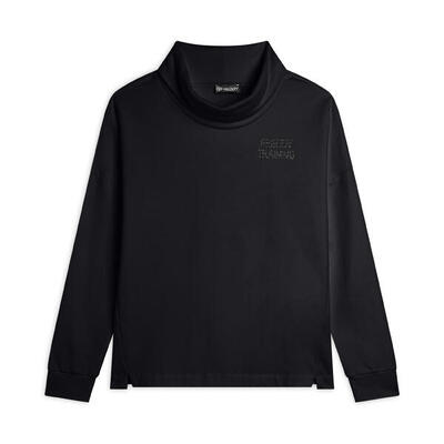 Felpa donna comfort fit con collo a tubo
