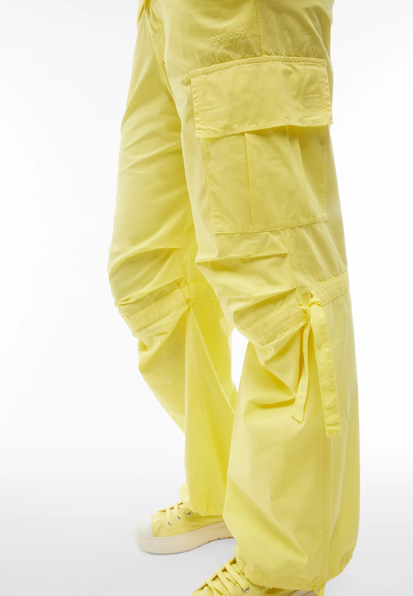 Pantaloni cargo da donna in tessuto popeline tinto capo 4/7