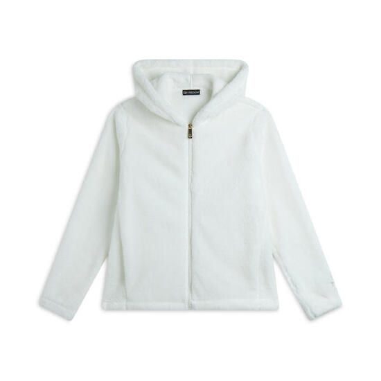 Felpa donna con cappuccio e zip in tessuto teddy