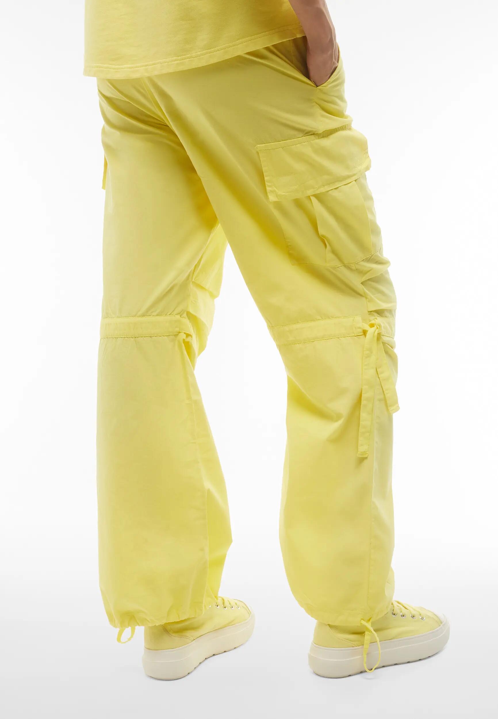 Pantaloni cargo da donna in tessuto popeline tinto capo 3/7