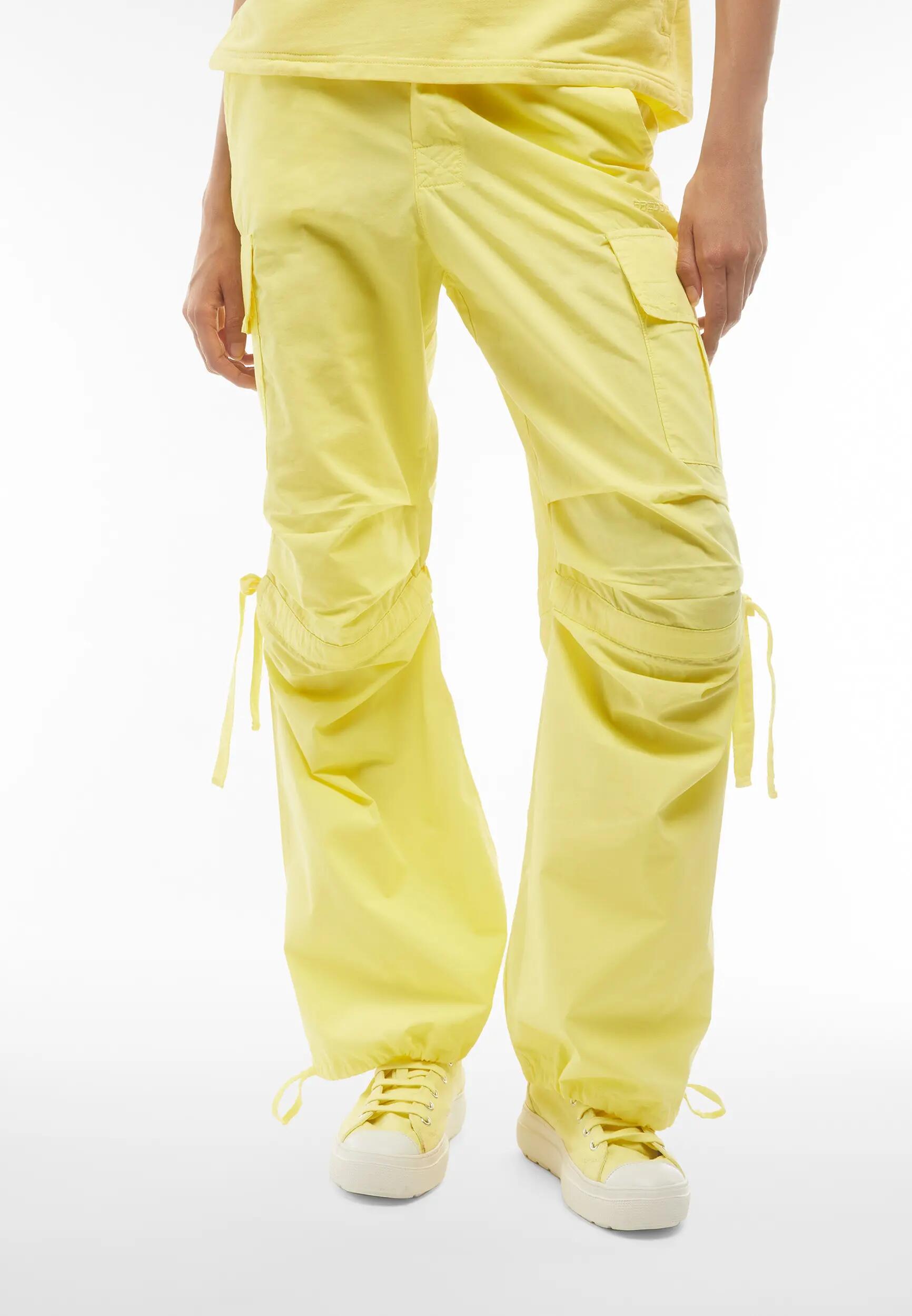 Pantaloni cargo da donna in tessuto popeline tinto capo 2/7