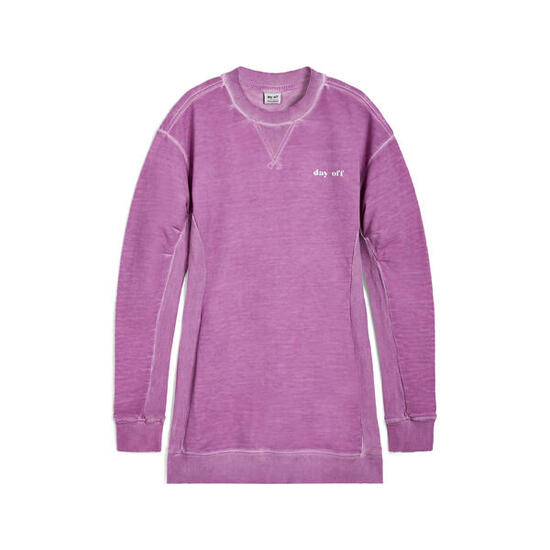 Felpa oversize tinta a freddo con inserti in rib