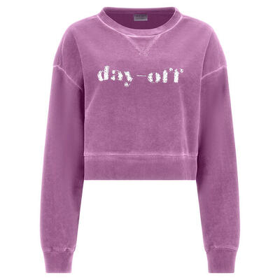 Felpa corta tinta a freddo con logo effetto cracked