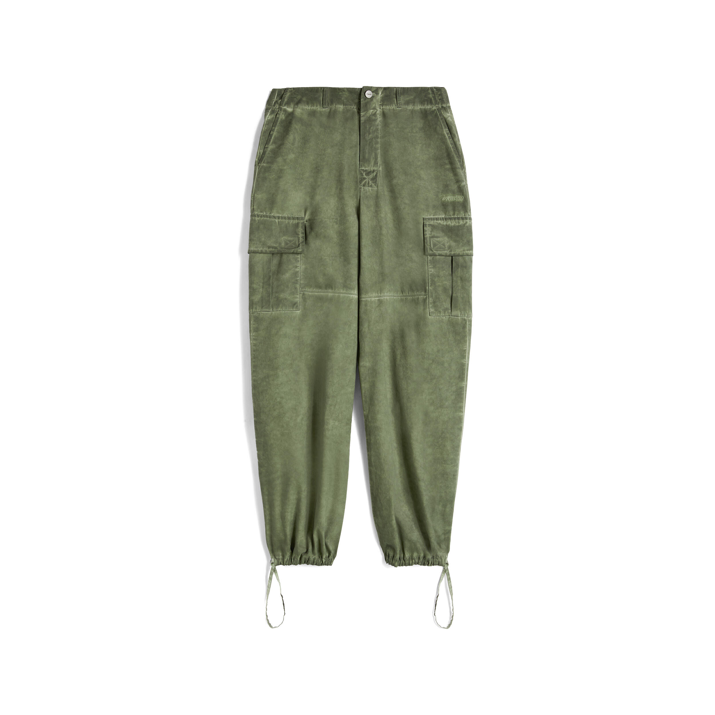 FREDDY Pantaloni cargo in canvas tinto capo cold dyed