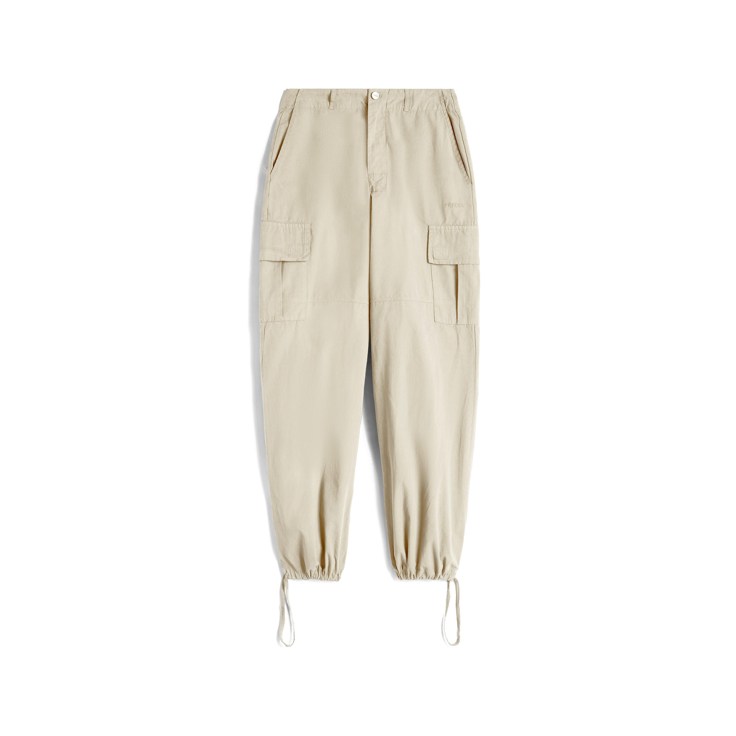 FREDDY Pantaloni cargo in canvas tinto capo