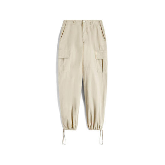 Pantaloni cargo in canvas tinto capo