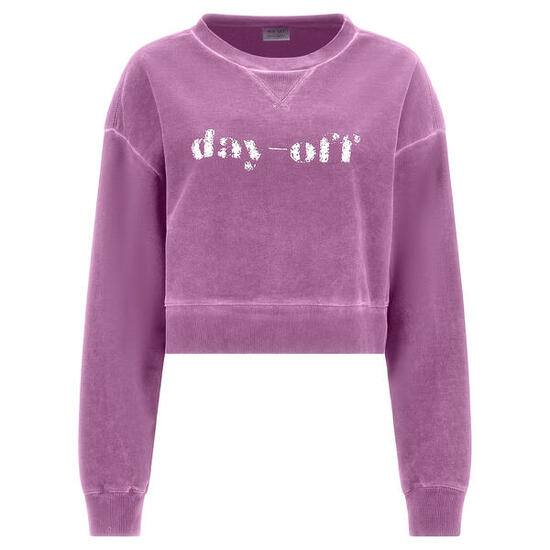 Felpa corta tinta a freddo con logo effetto cracked