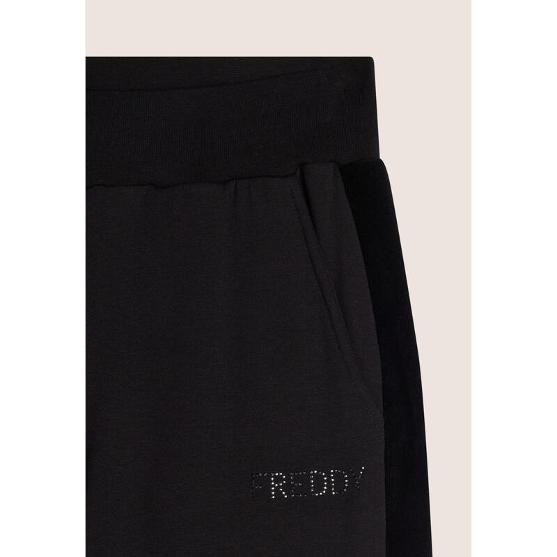 Pantalon pour femme en molleton de viscose avec bandes de velours