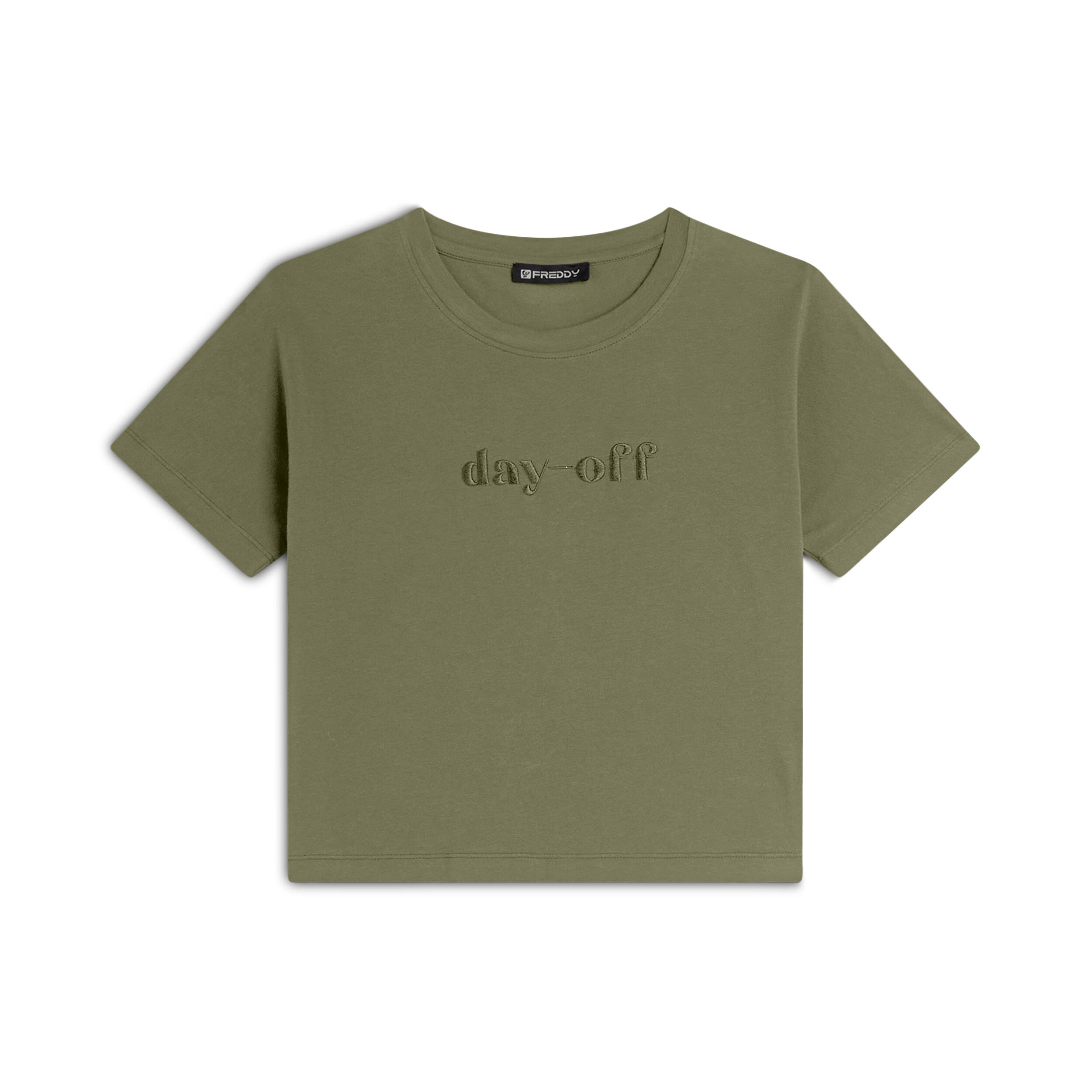 FREDDY T-shirt Cropped girocollo fit comfort con ricamo