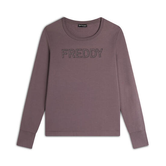 Felpa Girocollo da donna con Logo FREDDY in Strass