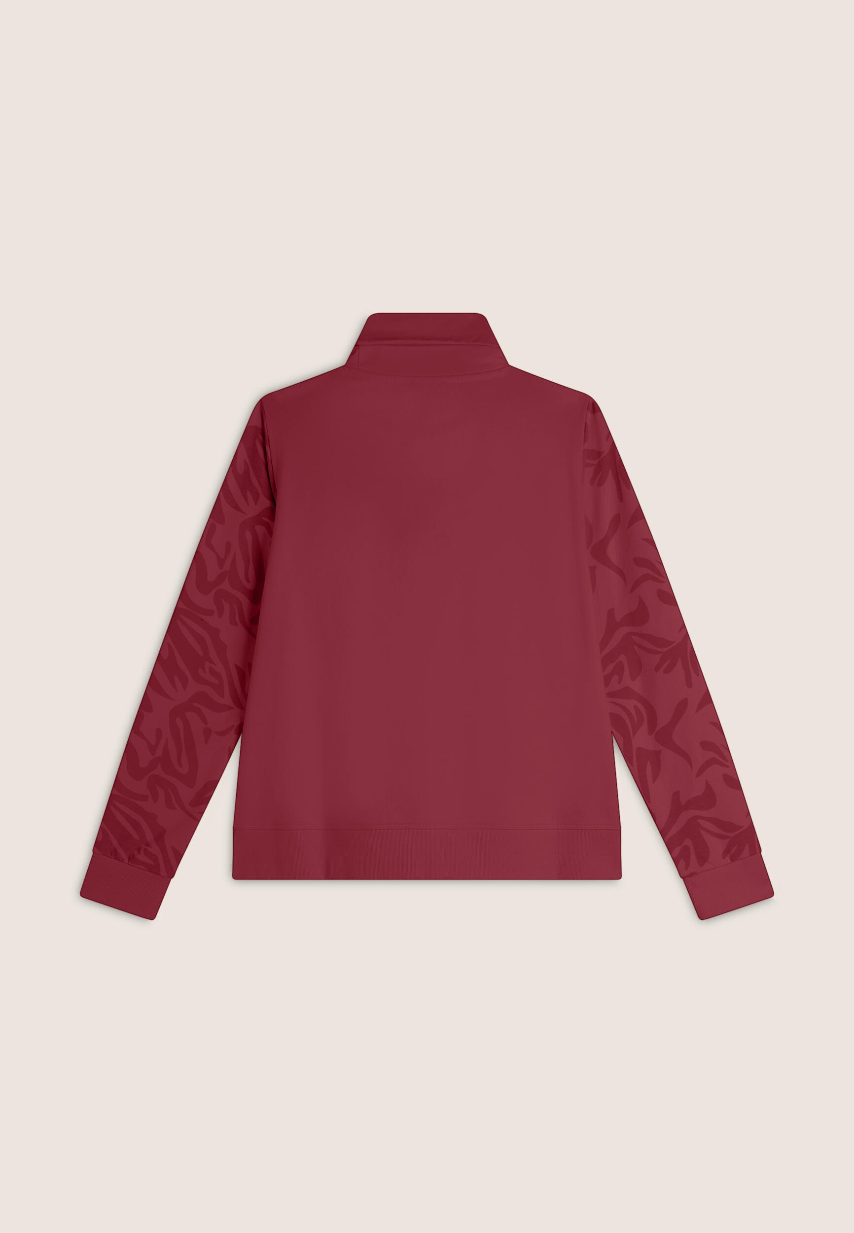 Sweat-shirt femme, coupe confortable, col montant et manches à motifs floraux 2/3