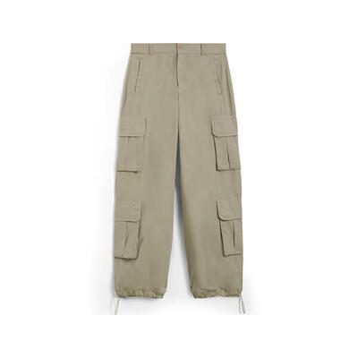 Pantaloni cargo baggy fit in popeline con quattro tasconi