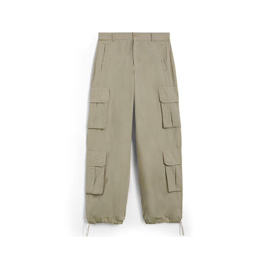 Pantaloni cargo baggy fit in popeline con quattro tasconi