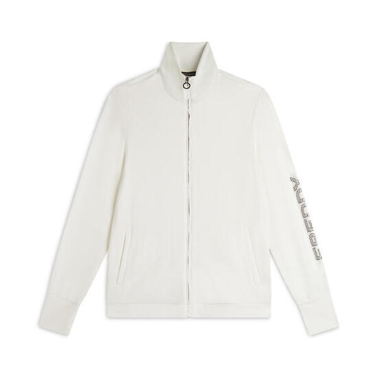 Felpa con Zip e Collo Alto in velluto con Logo in Strass