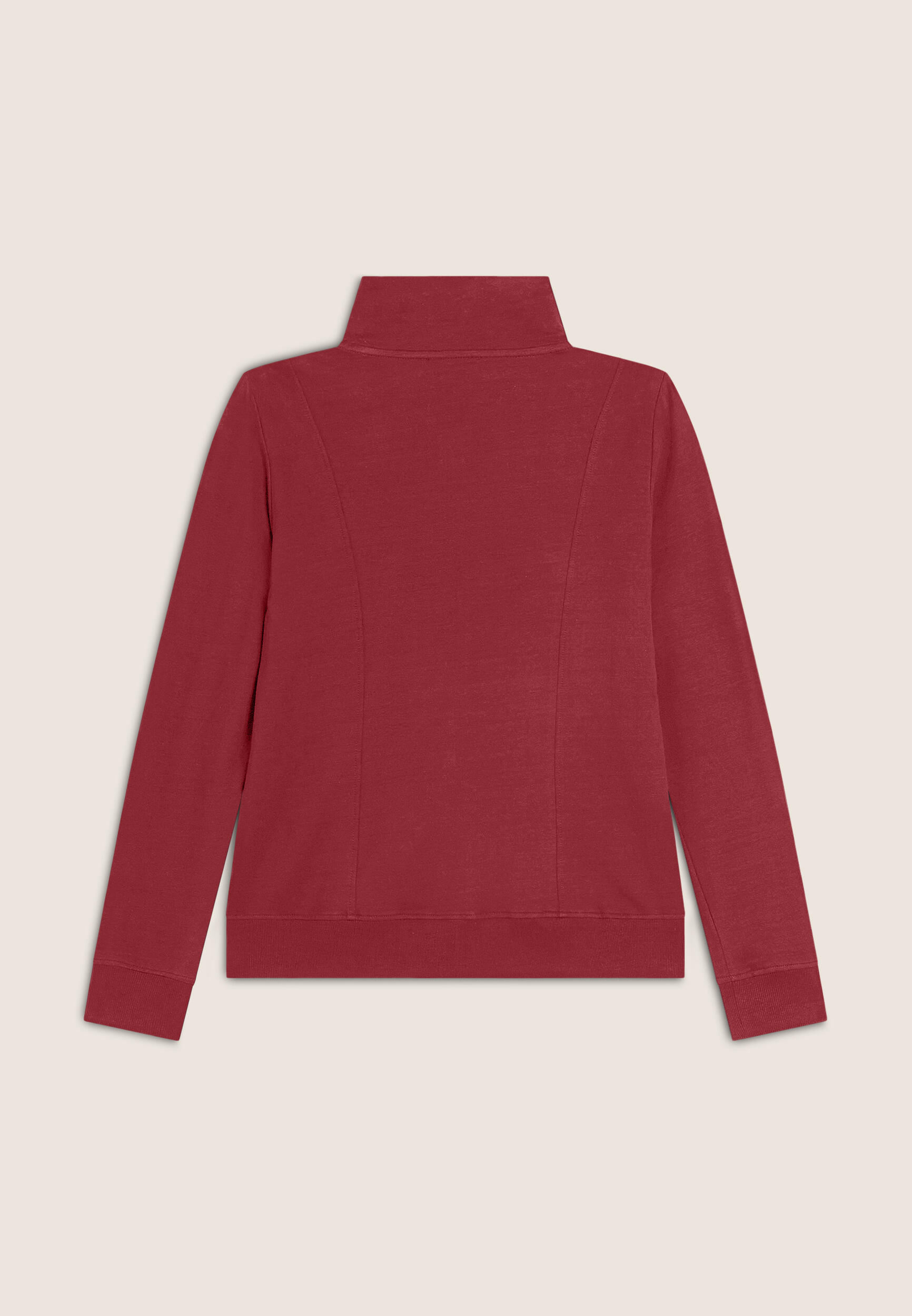 Felpa donna zip e collo alto regular fit con logo ricamato 2/3