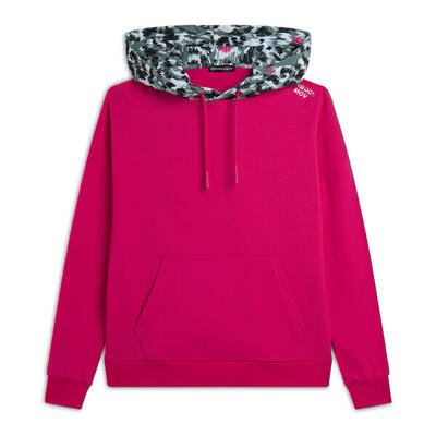 Felpa donna comfort fit con cappuccio maculato