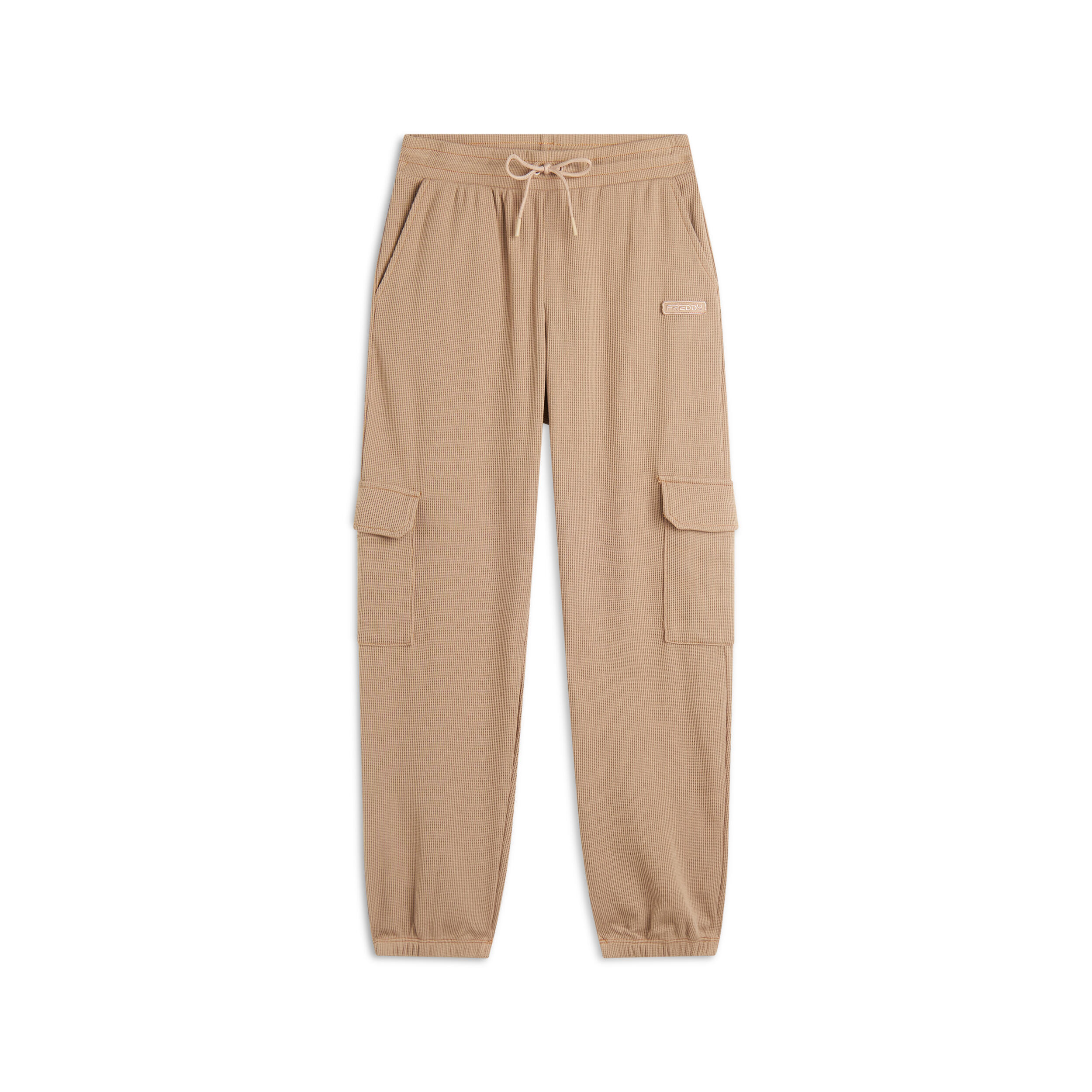 FREDDY Pantaloni cargo da donna in tessuto jersey waffle