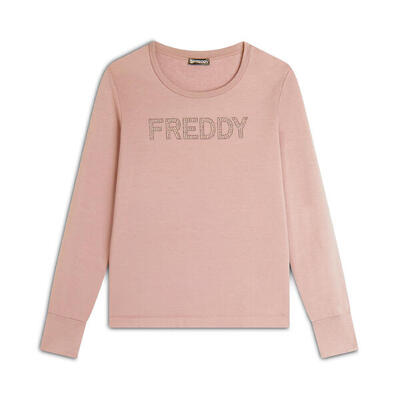 Felpa Girocollo da donna con Logo FREDDY in Strass