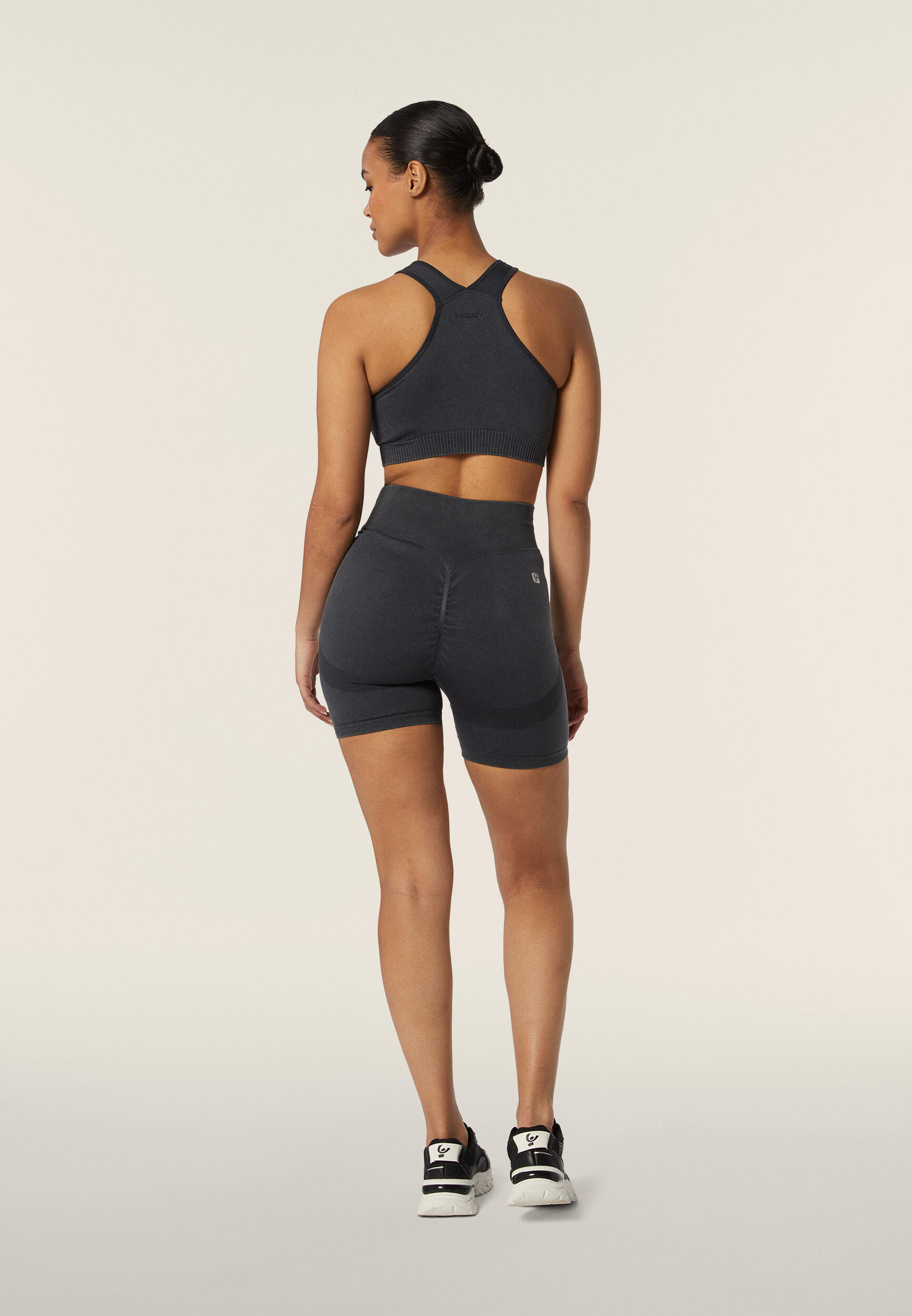 Top sportivo seamless ice wash con spalline incrociate 3/5