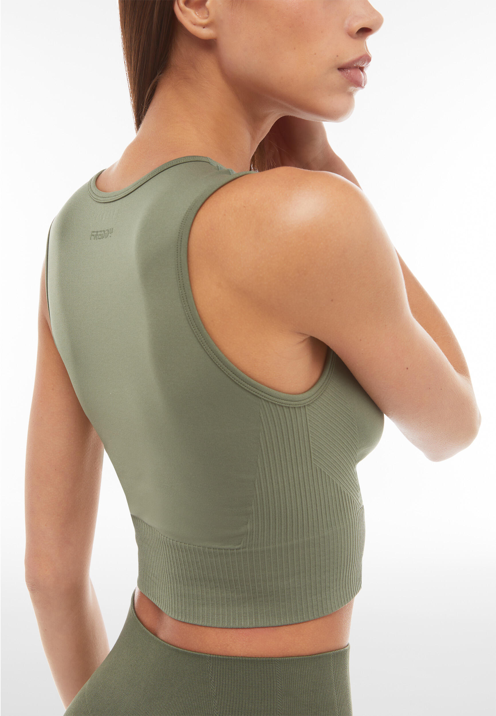 Top corto senza maniche in tessuto seamless 5/5