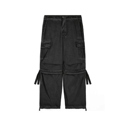 Pantalon cargo pour femmes en popeline à effet usé