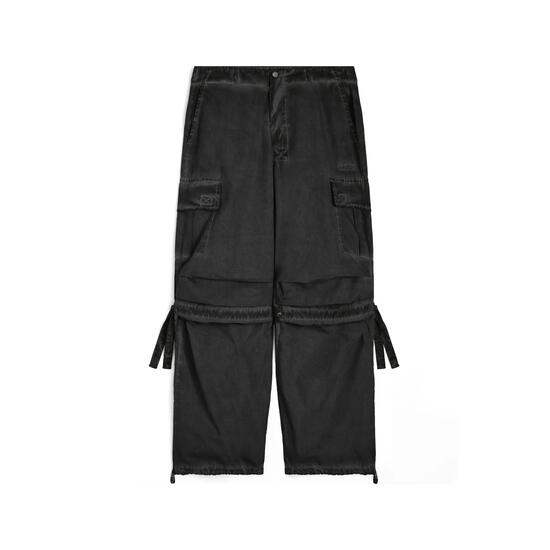 Pantalon cargo pour femmes en popeline à effet usé