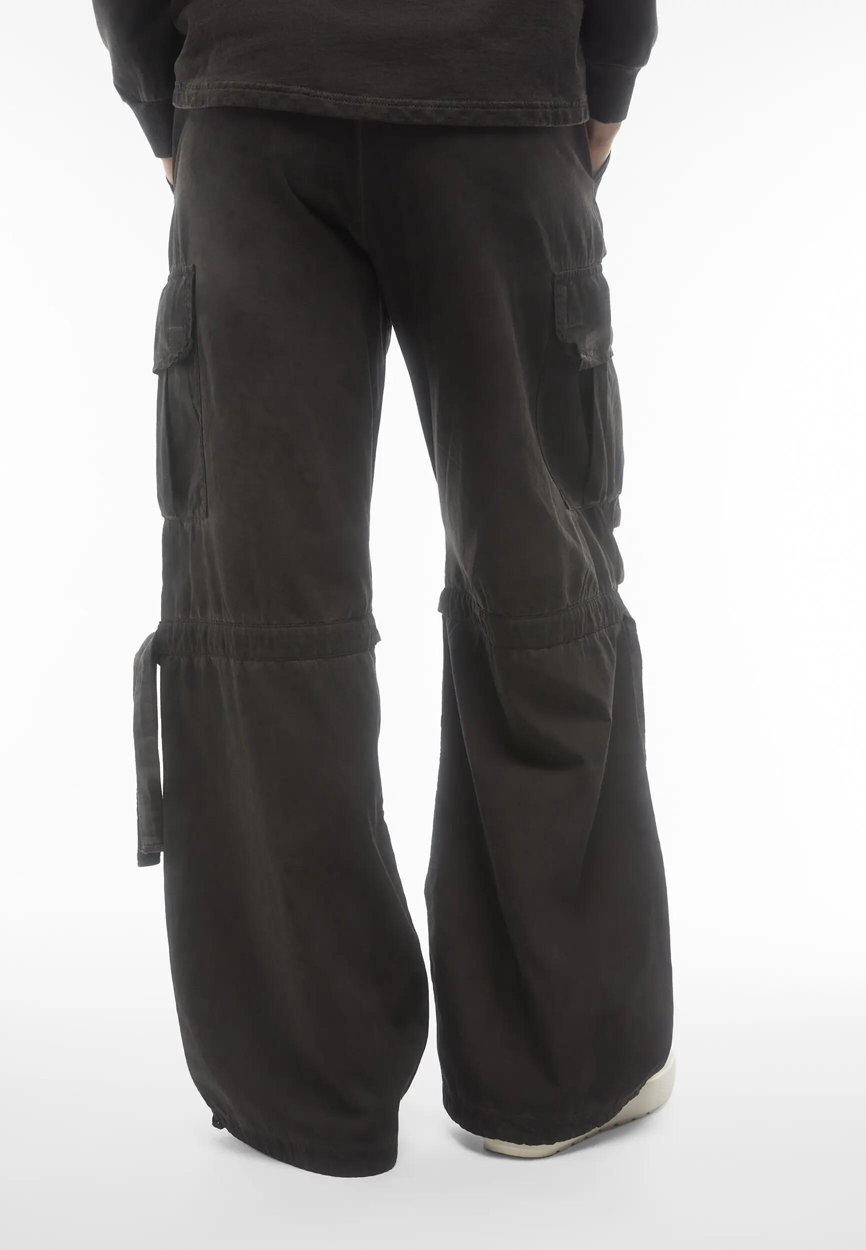 Pantalon cargo pour femmes en popeline à effet usé 3/7