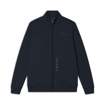 Felpa comfort in jersey con zip e collo alto