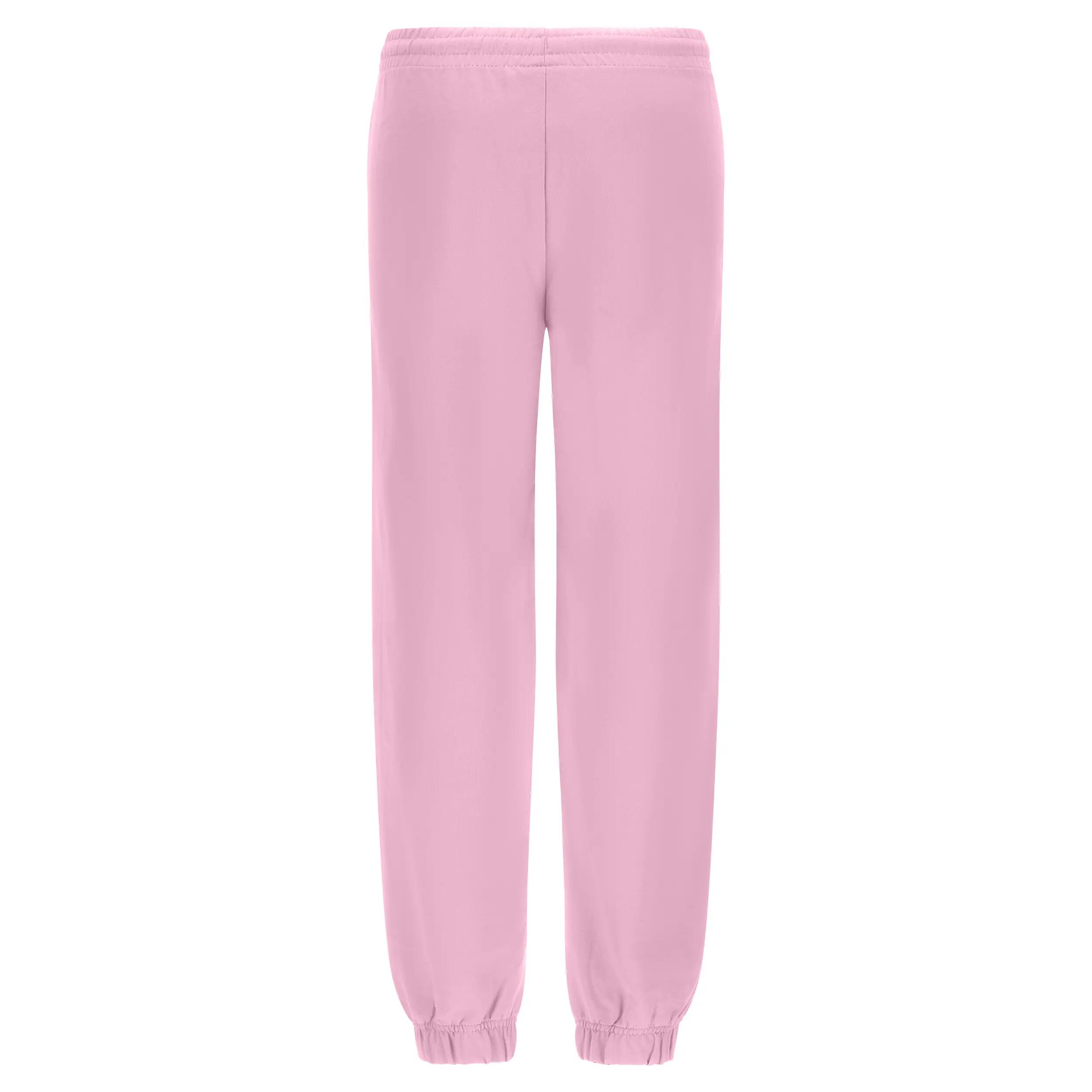 Jogger en molleton léger avec pièce décorative flamant rose ton sur ton 2/2