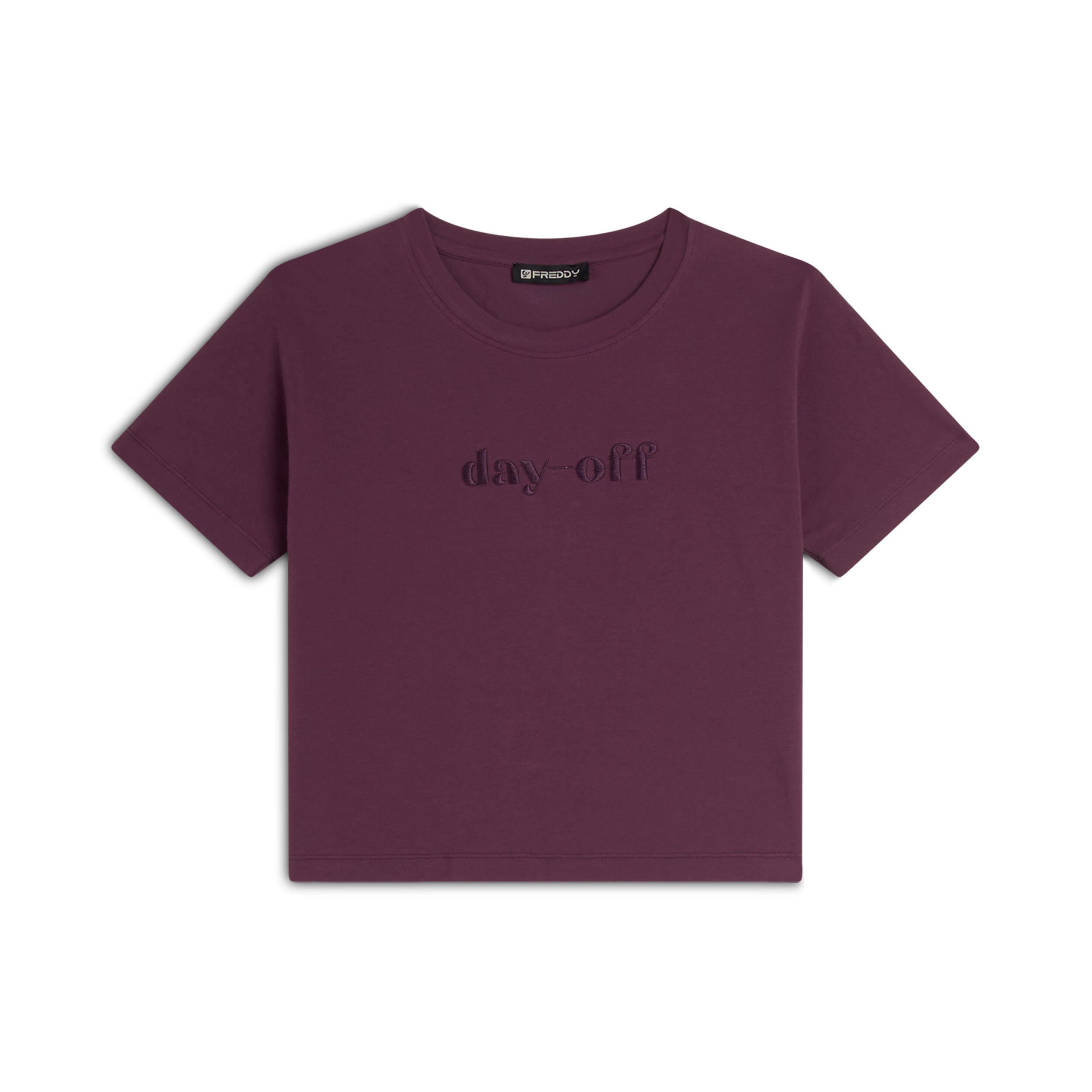 FREDDY T-shirt Cropped girocollo fit comfort con ricamo