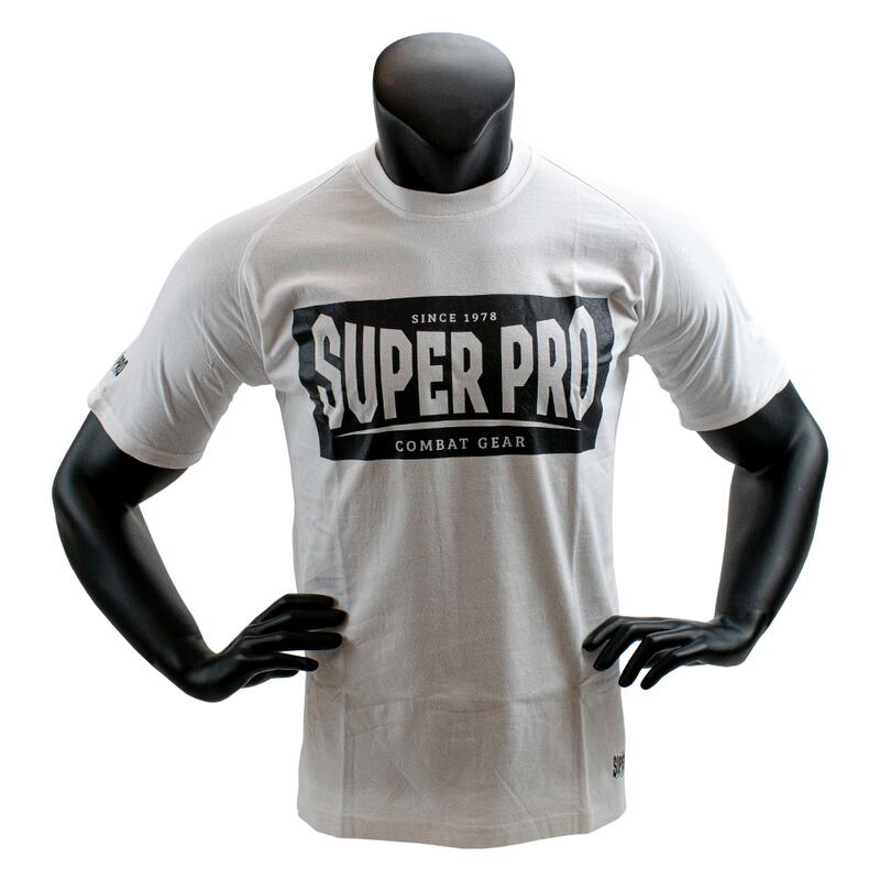 Super Pro T-Shirt S.P. Block-Logo Wit/Zwart maat