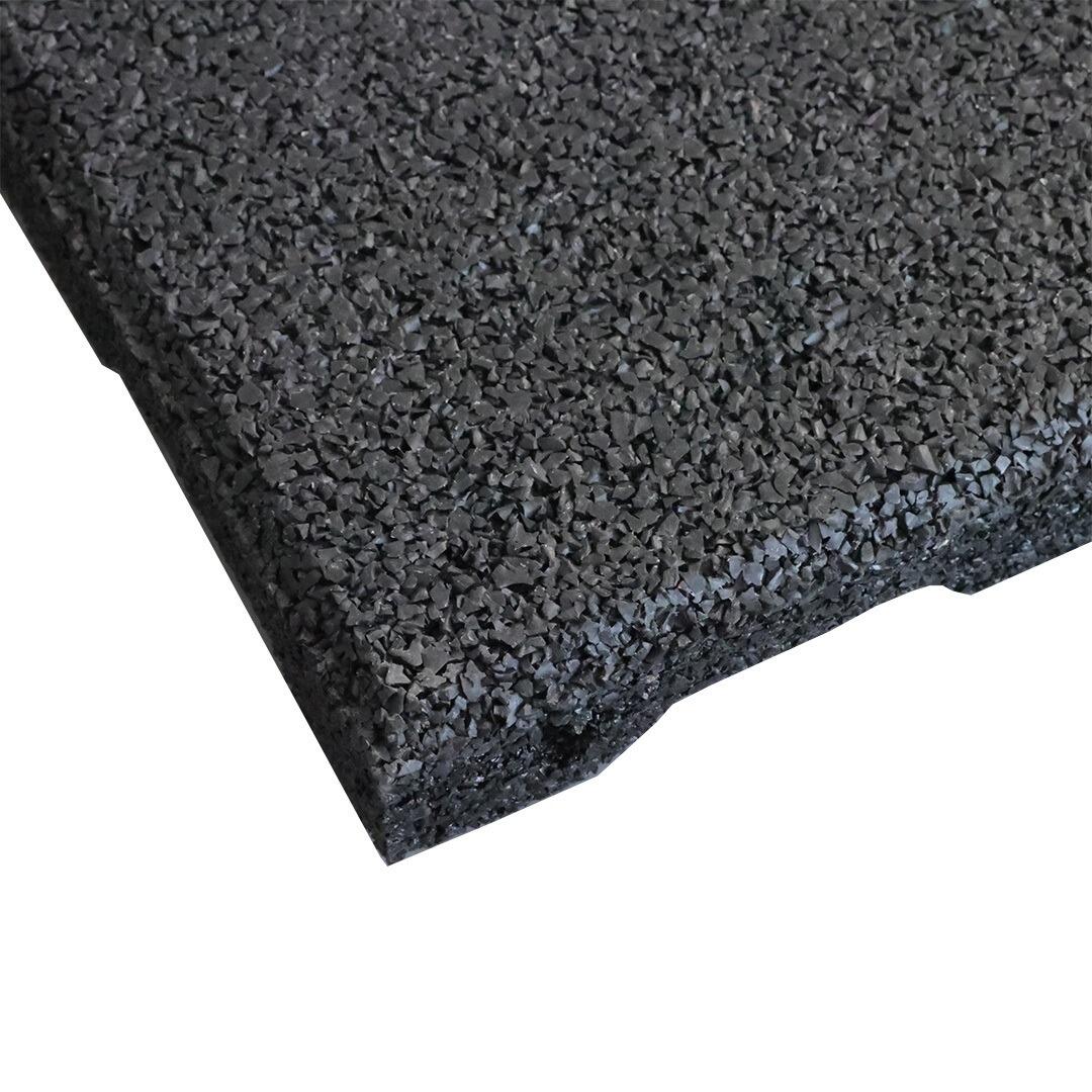 Dalle en caoutchouc avec couche supérieure EPDM 45 mm - 50 x 50 cm - Noire 3/5