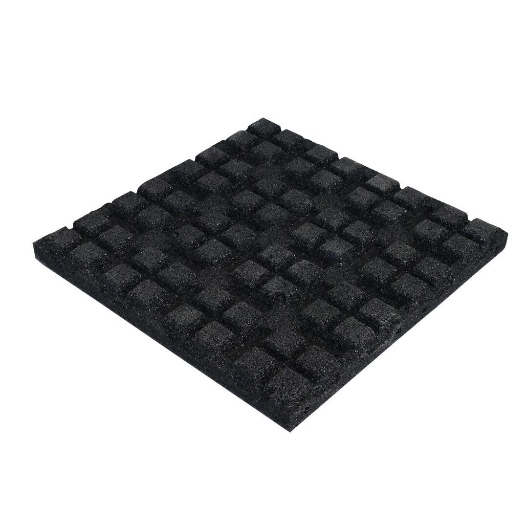 Dalle en caoutchouc avec couche supérieure EPDM 45 mm - 50 x 50 cm - Noire 4/5