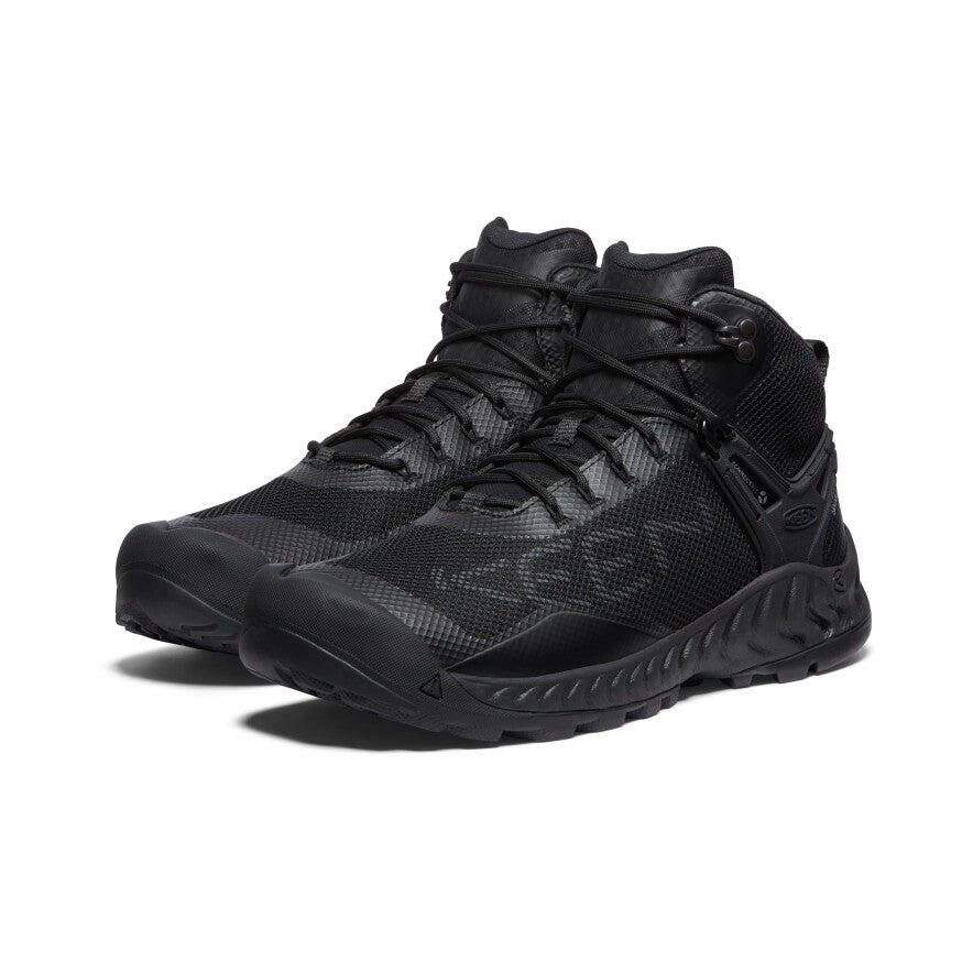 MEN'S KEEN HIKING SHOES - NXIS EVO MID WP - TRIPLE BLACK