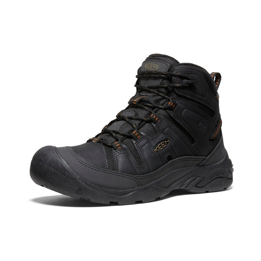 MEN'S KEEN HIKING SHOES - CIRCADIA MID WP - BLACK/CURRY