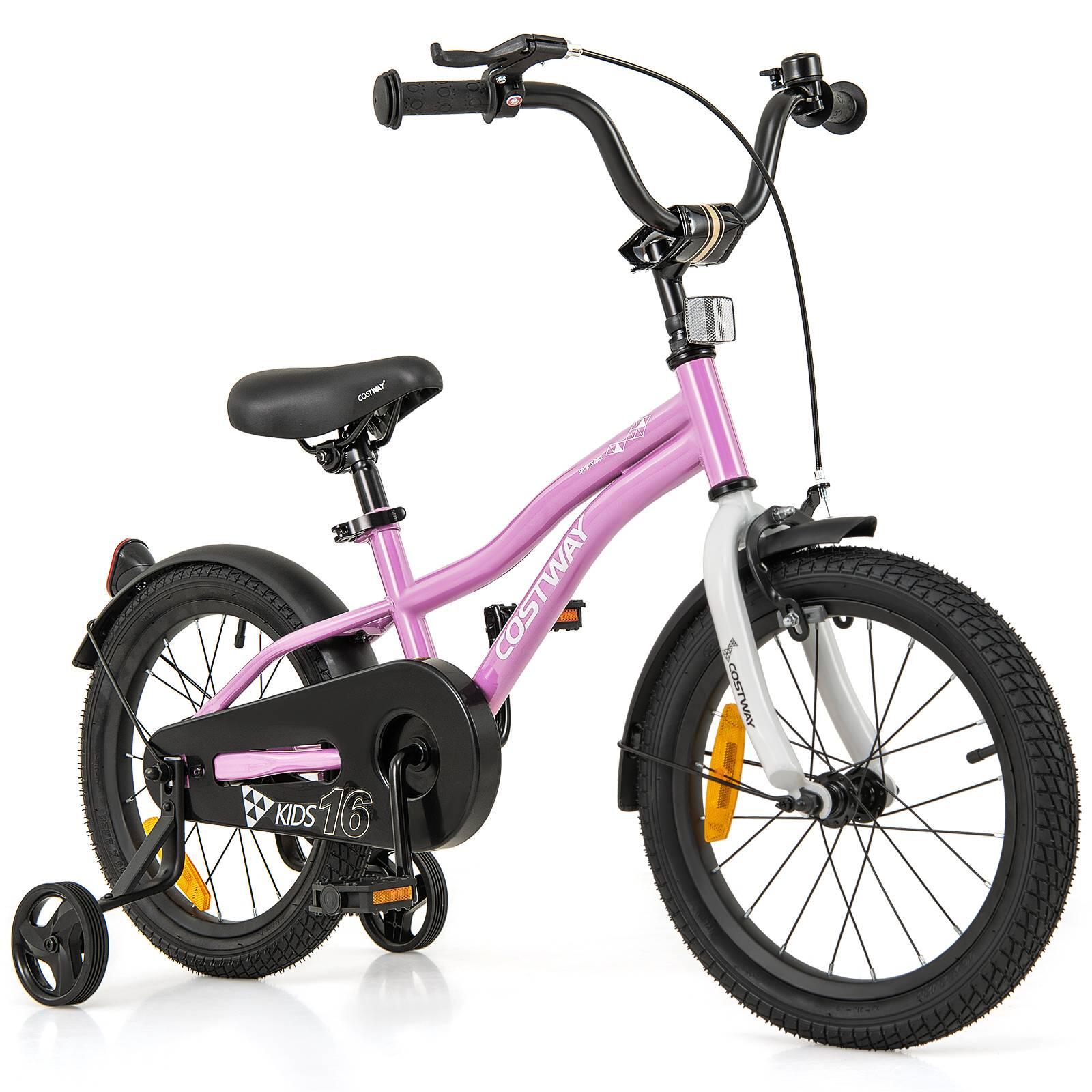 40cm Training Bike w/Adjust. Seat & Removable Training Wheels Purple 114x54x83