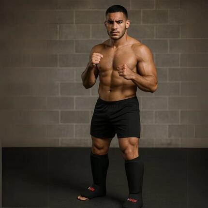 SIBB Protège-Tibias Tibia & Cou-de-pied Noir - Taille: S