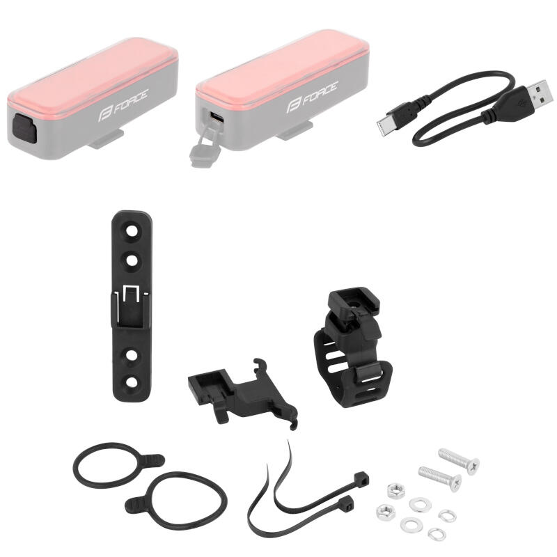 Lampka rowerowa tylna inteligentna z pilotem i alarmem Force Alarm 300LM 2/7