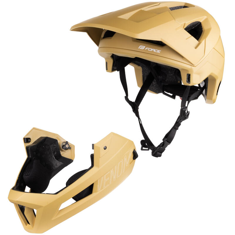 Kask rowerowy dla dorosłych full face Force Venom z odpinaną szczęką
