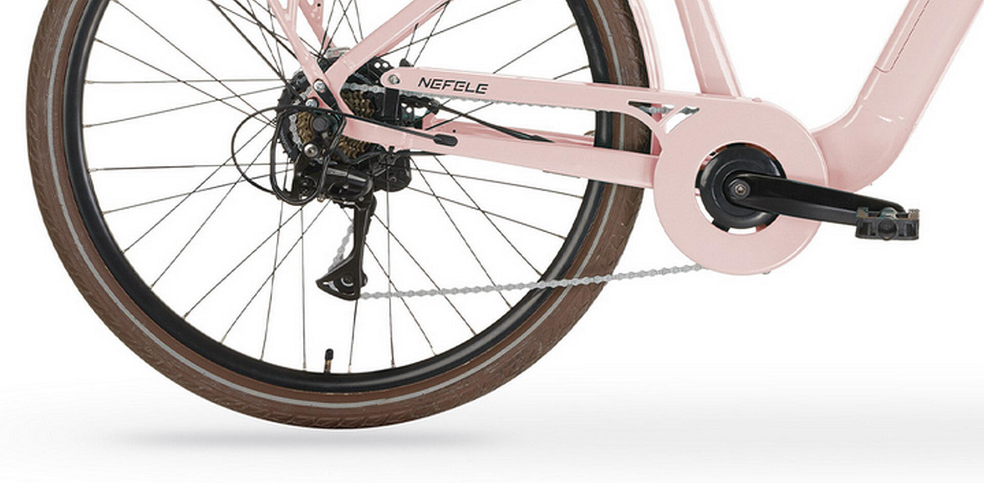 Elektro-Citybike NEFELE 26 Zoll, rosa 3/4