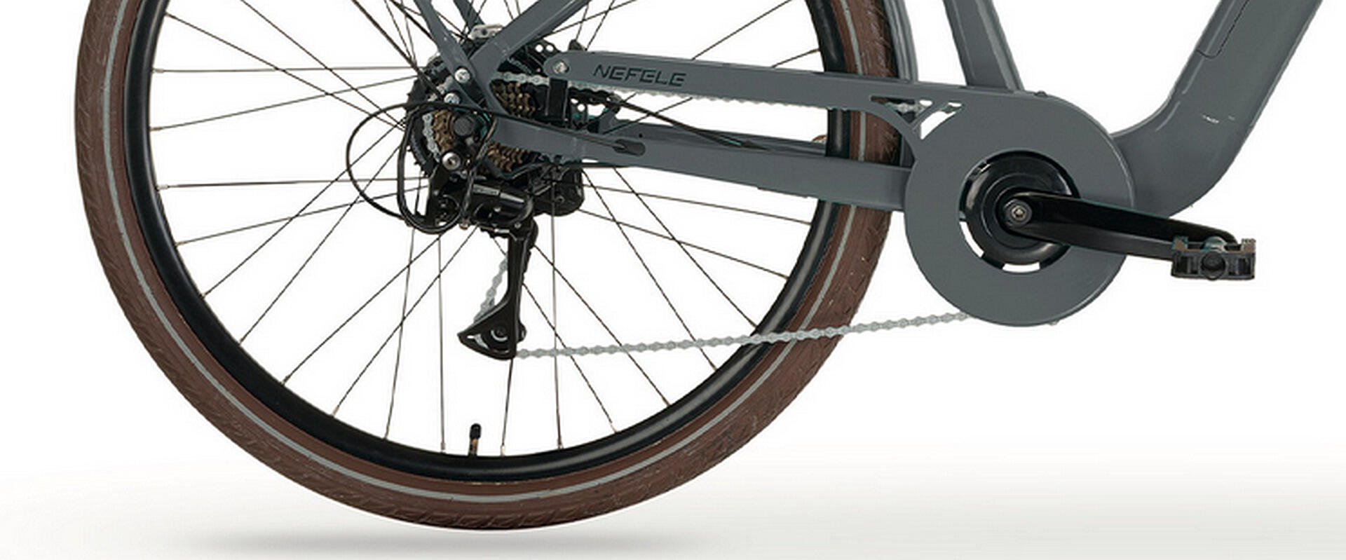 Elektro-Citybike NEFELE 26 Zoll, grau 4/4