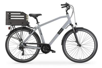 Elektrische stadsfiets rhea man 28 inch, grijs