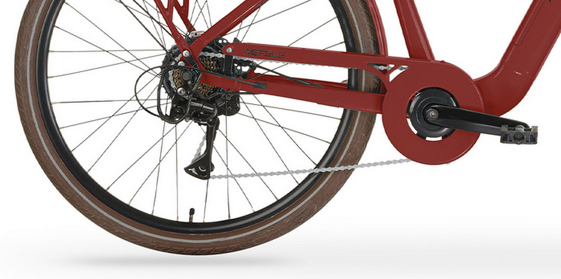 Elektro-Citybike NEFELE 26 Zoll, rot 2/4