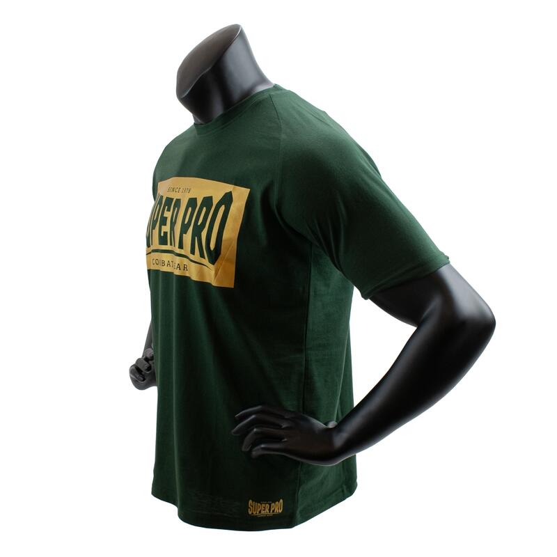 Super Pro T-Shirt S.P. Block-Logo Groen/Goud Maat